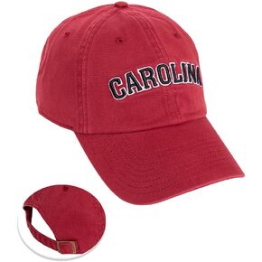 Desert Cactus University of South Carolina Baseball Hat Gamecocks USC Brimmed Embroirderd Hats Cap Adjustable Cloth Strap Adult (Style C1) Red