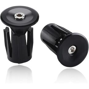 2 Pack Aluminum Bike Handlebar End Plugs Bike Bar End Grips Expanding Locking Bar End Caps for Drop Bars, Expandable Adjustable Locking End Caps-Black