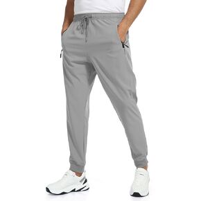Rapoo Wind Pants Mens with Pockets Lightweight Joggers Elastic Waist Sweat Pants for Men Quick Dry Breathable Running Active Jogging Pants Men Lightgrey L/30