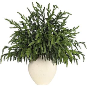 Artgar 12 Pcs Pine Branches - 18 Inch Artificial Pine Branches - Green Pine Stem - Real Touch Pine Branches - Christmas Greenery Pine Branches for DIY Flower Arrangement Home Indoor Christmas Decor