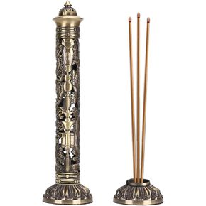 Incense , Bronze Tone Dragon Incense Stick Holder, Meditation Room Vertical Incense Stand for Home Office Decoration