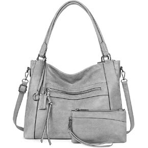 BAIGIO Tote Bag Women, PU Leather Women Handbags for Work, Womens Tote Bags with Zipper, Mother's Gift