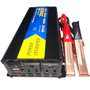 Power Inverter 3000 Watt, Car/Outdoor 12V DC to 110V 120V AC Converter, Dual AC Outlets, USB Port,Smart Fan, Cables Included, Suitable for Trucke RV, Outdoor, Camping, Boat, Emergency