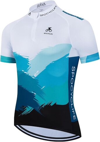 Men's Cycling Jersey Short Sleeve Bike Road Riding Biking Shirts Mountain Bike Jersey Mens 3 Elastic Back Pockets in Saudi Arabia