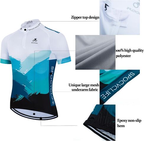 Men's Cycling Jersey Short Sleeve Bike Road Riding Biking Shirts Mountain Bike Jersey Mens 3 Elastic Back Pockets in Saudi Arabia