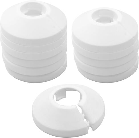 16mm PP Plastic Pipe Cover Decoration, Water Pipe Drain Line Escutcheon Collar Pipe Cover Fit for 0.63 Inches Outer Diameter Pipe, Pack of 12 (White) in Kuwait