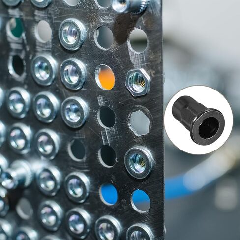Rivet Nuts (M8) 50Pcs, Carbon Steel Half Hex Threaded Insert Nuts - for Furniture Mechanical Fasteners, Black in Saudi Arabia