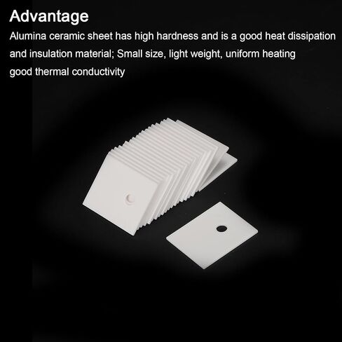 PATIKIL Alumina Ceramic Sheet Cooling Pad Insulating Sheet 10pcs 3.5mm Hole High Hardness for MOS Transistor 25x20x2mm(1x0.8x0.08") in Saudi Arabia