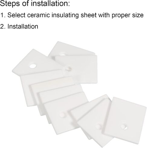 PATIKIL Alumina Ceramic Sheet Cooling Pad Insulating Sheet 10pcs 3.5mm Hole High Hardness for MOS Transistor 25x20x2mm(1x0.8x0.08") in Saudi Arabia