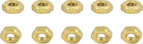 صواميل سداسية M4x0.7mm (DiaxPitch) - 10 عبوات - جيدة لإصلاح المرآب المنزلي - صواميل سداسية نحاسية - لون ذهبي in Saudi Arabia
