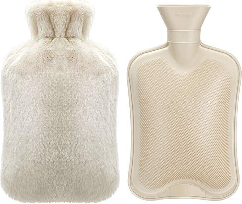 Hot Water Bottle with Soft Cover, 2L Classic Rubber Hot Water Bag for Menstrual Cramps, Feet Warmer, Neck, Shoulders Pain Relief, Hot Cold Pack Women Girls for Hot and Cold Therapy in Saudi Arabia