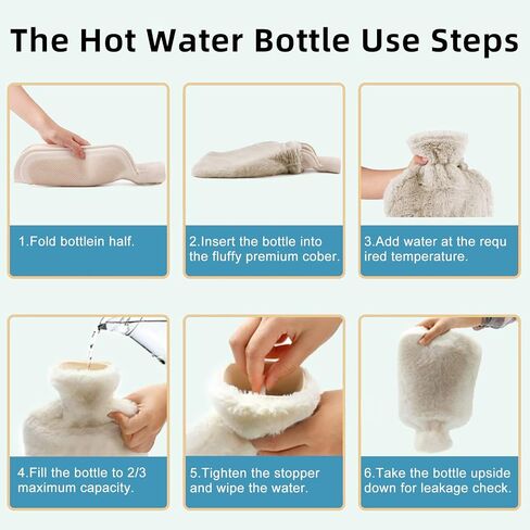 Hot Water Bottle with Soft Cover, 2L Classic Rubber Hot Water Bag for Menstrual Cramps, Feet Warmer, Neck, Shoulders Pain Relief, Hot Cold Pack Women Girls for Hot and Cold Therapy in Saudi Arabia