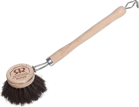 Redecker German-Made Horse Hair Bristle Dish Brush, Soft All-Purpose Scrubber for Kitchen & Household with Strong Horse Hair Bristles, 1-1/2 inch Replaceable Brush Head, Set of 2, 9-inches Long in Saudi Arabia