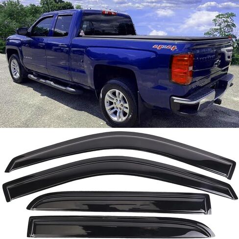 Side Window Visors Vent Deflectors for Chevrolet Tahoe GMC Yukon Cadillac Escalade 2015-2020 Rain Guards Sun Shade Vent Guard Visor in-Channel 194531 in Saudi Arabia