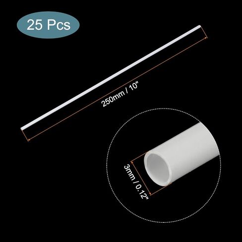 MECCANIXITY 15pcs 10" Plastic Model Tube ABS Round Tube 0.12" OD White Easy Processing for Architectural Model Making DIY in Saudi Arabia