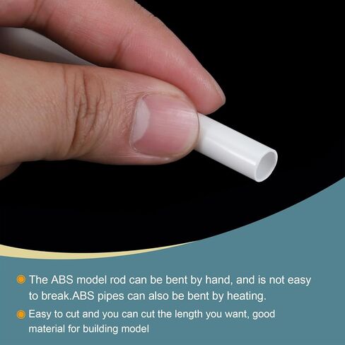 MECCANIXITY 15pcs 10" Plastic Model Tube ABS Round Tube 0.12" OD White Easy Processing for Architectural Model Making DIY in Saudi Arabia