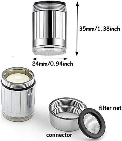 3 قطع 3-لون درجة الحرارة الحساسة التدرج LED صنبور المياه ضوء تيار المياه اللون تغيير صنبور الحنفية بالوعة صنبور للمطبخ والحمام in Kuwait