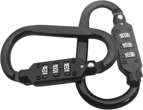Combination Carabiner Lock，3 Dial Digit Combo D-Ring Clip Locking for Cable Loop,Helmet,Chain Link in Kuwait