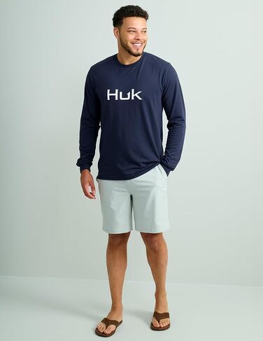 HUK Men's Performance Fishing Logo Tee, Long Sleeve, Quick-Dry in Saudi Arabia
