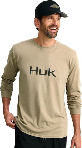 HUK Men's Performance Fishing Logo Tee, Long Sleeve, Quick-Dry in Saudi Arabia