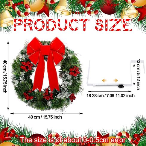 Hotop 2 Pcs Christmas Headstone Wreath Hanger Set for Cemetery Christmas Memorial Wreath for Grave Red Bowknot Natural Pine Cones Red Berries Wreath for Grave Marker Gravestone Decorations in Saudi Arabia