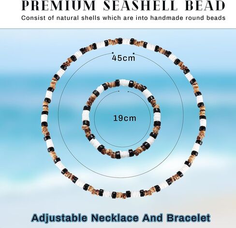 LOYALLOOK رقائق البطلينوس بوكا قلادة من الصدف أساور صدف سيرفر قلادة Beachy مطرز الصيف قذائف بوكا المختنق قلادة in Kuwait