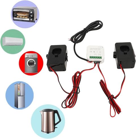 عداد كهرباء ذكي بمشبك أحادي الطور مع 2 200ACT محول تيار لمراقبة الطاقة عبر تطبيق الهاتف المحمول 90؟250VAC in Kuwait