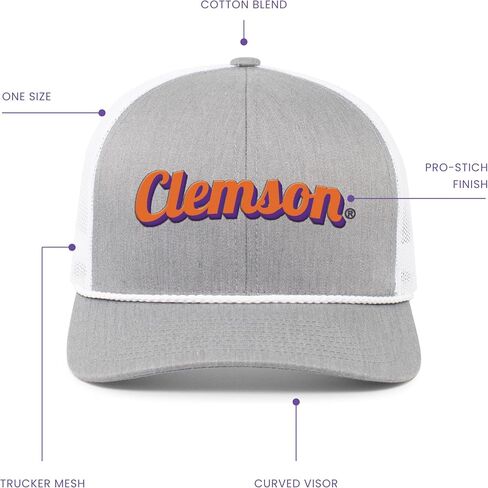 Pacific Headwear Standard NCAA Men's Trucker Snapback Braid Cap, Main in Saudi Arabia