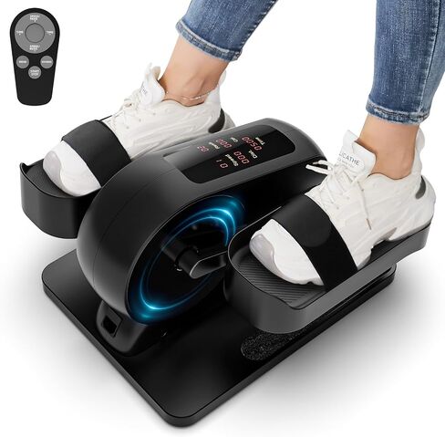 ANCHEER Under Desk Elliptical, Electric Ellipse Leg Exerciser While Sitting for Seniors Adults, Auto/Manual Dual Mode Motorized Foot Pedal Exerciser with Remote Control for Home Office Use in Saudi Arabia