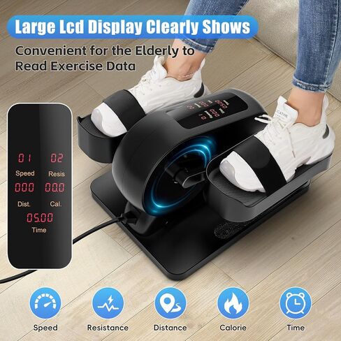 ANCHEER Under Desk Elliptical, Electric Ellipse Leg Exerciser While Sitting for Seniors Adults, Auto/Manual Dual Mode Motorized Foot Pedal Exerciser with Remote Control for Home Office Use in Saudi Arabia