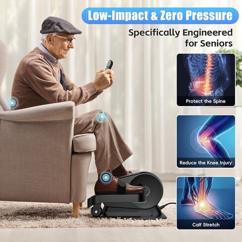 ANCHEER Under Desk Elliptical, Electric Ellipse Leg Exerciser While Sitting for Seniors Adults, Auto/Manual Dual Mode Motorized Foot Pedal Exerciser with Remote Control for Home Office Use in Saudi Arabia