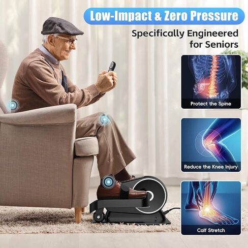 ANCHEER تحت المكتب، جهاز تمرين الساق البيضاوي الكهربائي أثناء الجلوس لكبار السن، جهاز تمرين دواسة القدم بمحرك آلي/يدوي مزدوج الوضع مع جهاز تحكم عن بعد للاستخدام في المنزل والمكتب in Kuwait