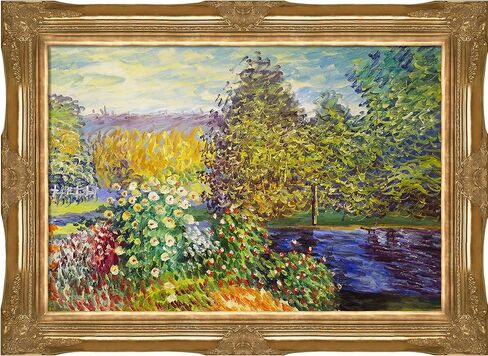 La Pastiche MON1855-FR-6996G24X36 زاوية الحديقة في Montgeron مع نسخة زيتية مطلية يدويًا بإطار ذهبي فيكتوري، 24X36، متعدد in Kuwait