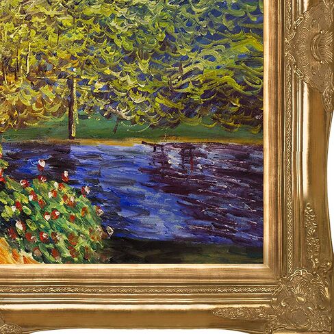 La Pastiche MON1855-FR-6996G24X36 زاوية الحديقة في Montgeron مع نسخة زيتية مطلية يدويًا بإطار ذهبي فيكتوري، 24X36، متعدد in Kuwait