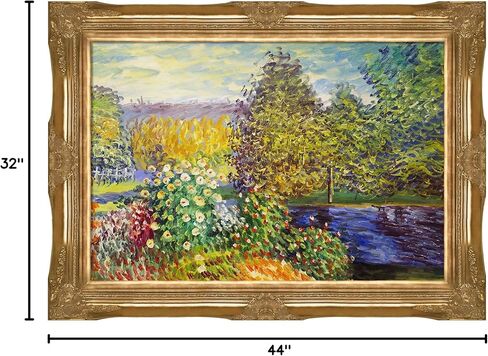 La Pastiche MON1855-FR-6996G24X36 زاوية الحديقة في Montgeron مع نسخة زيتية مطلية يدويًا بإطار ذهبي فيكتوري، 24X36، متعدد in Kuwait