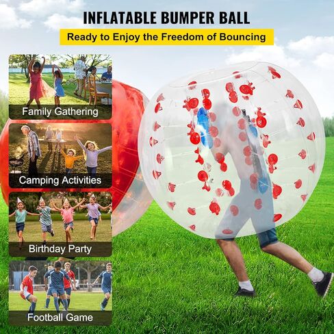 Happybuy Inflatable Bumper Ball 4 FT / 1.2M Diameter, Bubble Soccer, Blow It Up in 5 Min, Inflatable Zorb Ball for Adults or Children in Saudi Arabia