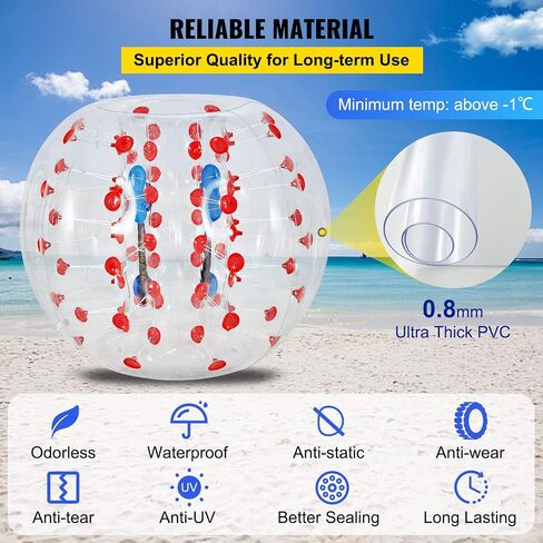Happybuy Inflatable Bumper Ball 4 FT / 1.2M Diameter, Bubble Soccer, Blow It Up in 5 Min, Inflatable Zorb Ball for Adults or Children in Saudi Arabia