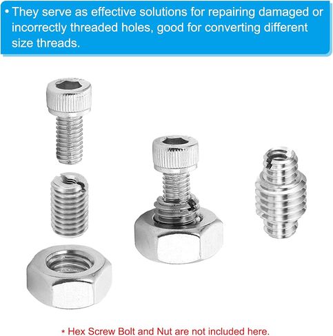 PATIKIL Thread Adapters Sleeve Reducing Nut, 4 Pcs M16x2 Male to M12x1.75 Female Repairing Insert Nut Screw Reducer Stainless Steel Fastener 30mm in Saudi Arabia