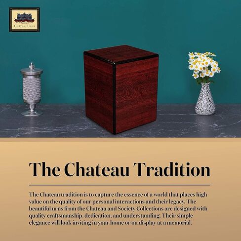 Chateau Urns - Society Collection - Photo Frame Urn-Photo Keepsake Cremation Urn - Memorial Box for Ashes - Small (up to 46 lbs) - Cherry Finish in Kuwait