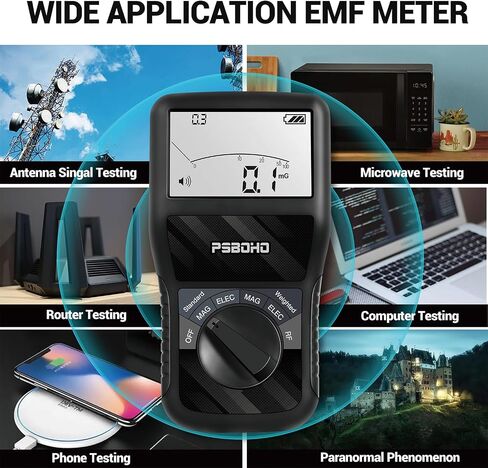 مقياس EMF، كاشف الإشعاع الكهرومغناطيسي 3 في 1 للمجال الكهربائي (EF)، مجال تردد الراديو (RF)، المجال المغناطيسي (MF) للتفتيش المنزلي، والصيد في الهواء الطلق والأشباح in Saudi Arabia