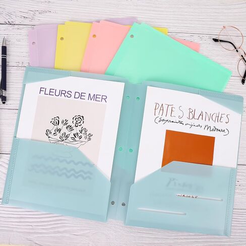 EOOUT 10 Pack Pocket Folders with Clear Front Pocket for 3 Ring Binder, Folder with Card Slot for School, Office and Home, Letter Size in Saudi Arabia