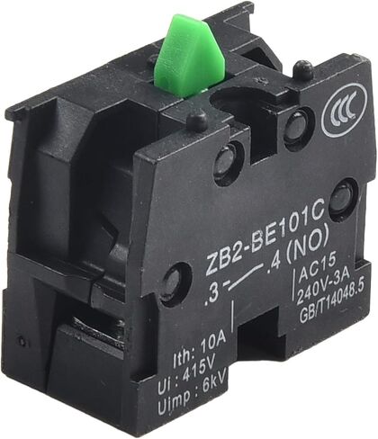 5 قطع مفتاح زر الضغط ZB2-BE102C(NC)، كتلة الاتصال ZB2-BE101C(NO) مفتاح عصا التحكم بزر ضغط مفتوح عادي، 10 أمبير 415 فولت (ZB2-BE101C) in Saudi Arabia