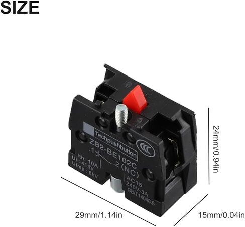 5 قطع مفتاح زر الضغط ZB2-BE102C(NC)، كتلة الاتصال ZB2-BE101C(NO) مفتاح عصا التحكم بزر ضغط مفتوح عادي، 10 أمبير 415 فولت (ZB2-BE101C) in Kuwait