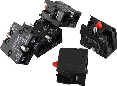 5 قطع مفتاح زر الضغط ZB2-BE102C(NC)، كتلة الاتصال ZB2-BE101C(NO) مفتاح عصا التحكم بزر ضغط مفتوح عادي، 10 أمبير 415 فولت (ZB2-BE101C) in Kuwait
