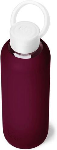 bkr - Demi Bottle - Reusable Glass Water Bottle - Fits Cup-Holders, Leakproof, Durable, Carrying Loop - Dishwasher Safe - Removable Silicone Sleeve - BPA Free - 650mL (22oz) - Valentina in Saudi Arabia