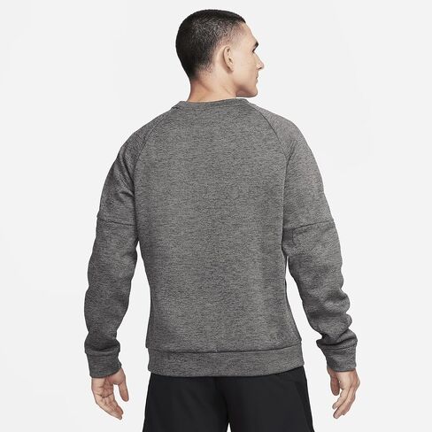 سويت شيرت Nike للرجال Therma-FIT Training Crew Neck (فحمي منقط/رخامي) (الولايات المتحدة، ألفا، صغير، عادي، عادي، فحمي منقط/رخامي) in Saudi Arabia