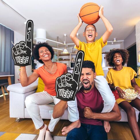 5Pack 18 Inch Giant Foam Finger We're Number 1 DIY Foam Hand Cheerleading Foam Fingers for Sports Cheer School Spirit Craft in Saudi Arabia