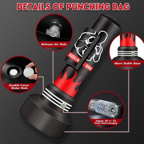 Upgrated Standing Punching Bag for Adults with Automatic Built-in Air Pump, 71'' Heavy Bag Boxing Equipment with 12OZ Gloves Kicking Bag for Training MMA Muay Thai Fitness Kickboxing Home Gym in Saudi Arabia