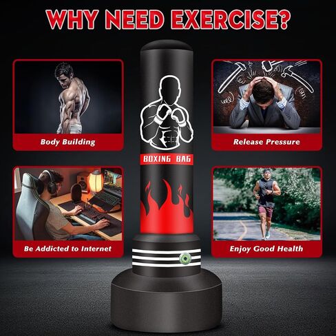 Upgrated Standing Punching Bag for Adults with Automatic Built-in Air Pump, 71'' Heavy Bag Boxing Equipment with 12OZ Gloves Kicking Bag for Training MMA Muay Thai Fitness Kickboxing Home Gym in Saudi Arabia