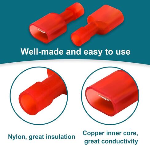 طقم موصلات بأسمائها الحقيقية 160 قطعة، موصلات سلكية سريعة الفصل 22-10AWG، موصلات طرفية معزولة من النايلون للذكور والإناث in Kuwait